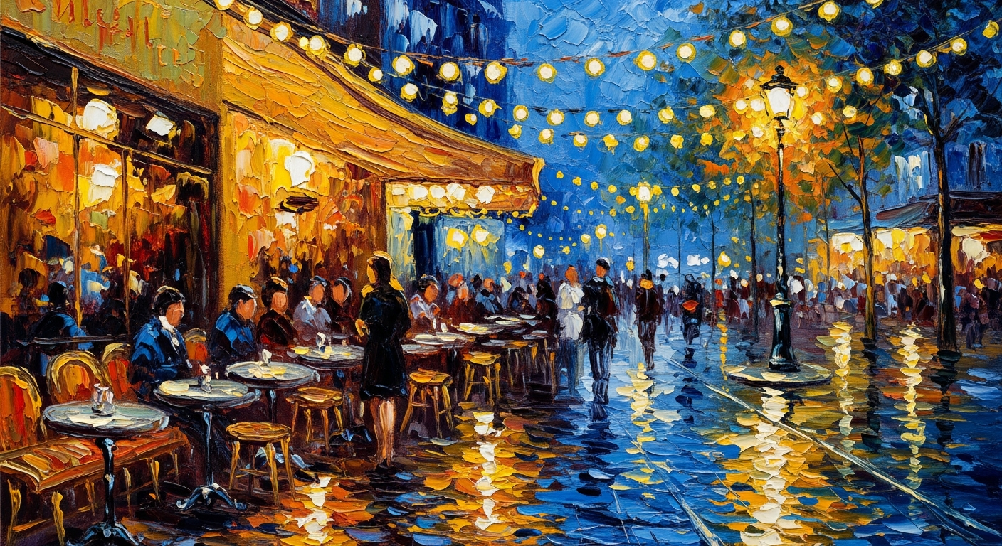 Impressionist oil painting style AI example